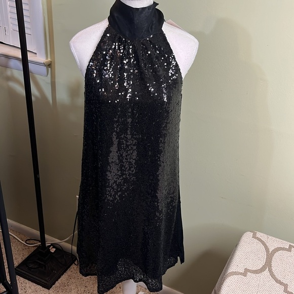 Andrée by Unit high neck Black Dress with Sequins size small - Picture 5 of 15